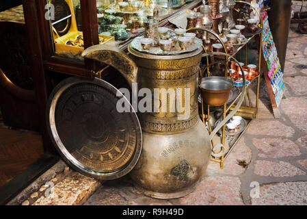 Shops on coppersmith street in old town, Sarajevo, Bosnia and Herzegovina Stock Photo