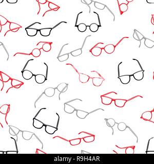Seamless retro sunglasses on white background Stock Vector
