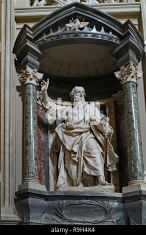 ROME - OCTOBER 2011:  Statue of St. Paul in the Cathedral of St. John Lateran, the oldest basilica in Rome, and the official seat of the Bishop of Rom Stock Photo
