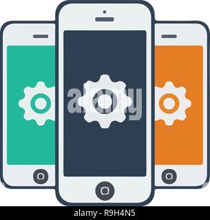 Setting Apps Icon, Application Color icon use vector good for your app Stock Vector