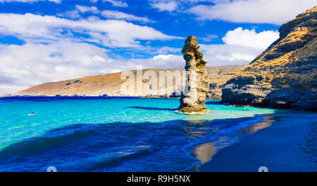 Incredible rocks in Andros Island,cyclades,Greece. Stock Photo