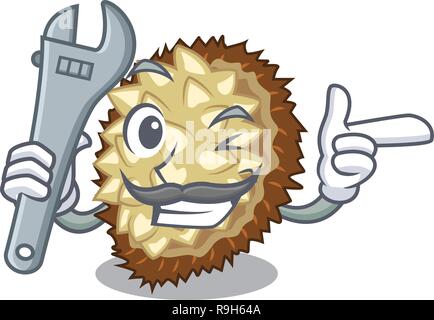 Mechanic fruit marang is located in mascot Stock Vector