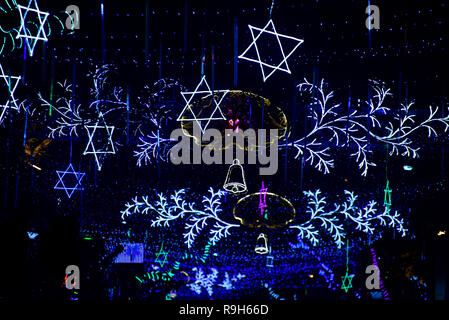Decoration of Christmas eve against black night at KOLKATA. Stock Photo