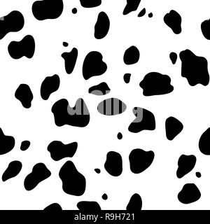 Seamless background black and white pattern Dalmatians. Natural textures dalmatian spots Stock Vector