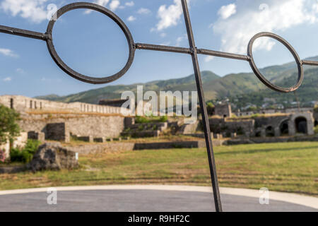 Gjirokasta Castle from the amphitheatre Albania Stock Photo