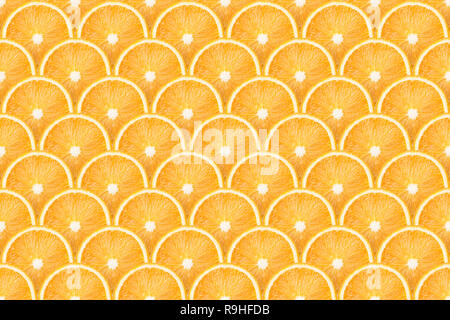 huge detailed background made from many oranges slices, seamless pattern Stock Photo