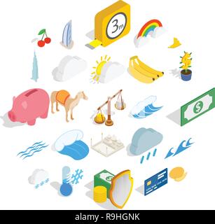 Multipurpose icons set, isometric style Stock Vector