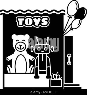 Toy kiosk icon, simple style Stock Vector