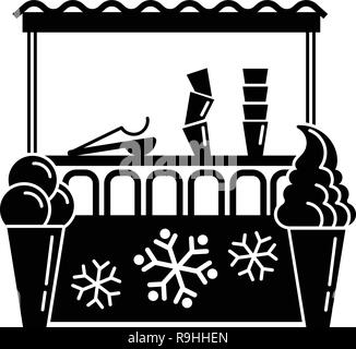 Ice cream kiosk icon, simple style Stock Vector