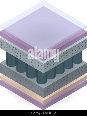 Mattress layer icon, isometric style Stock Vector