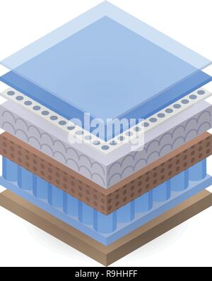 Breathable sofa layer icon, isometric style Stock Vector