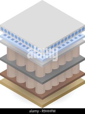 Double mattress layer icon, isometric style Stock Vector