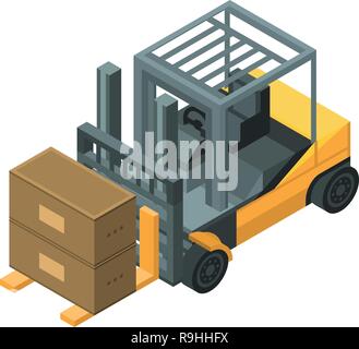 Forklift icon, isometric style Stock Vector