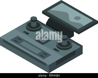 Smartphone drone control icon, isometric style Stock Vector