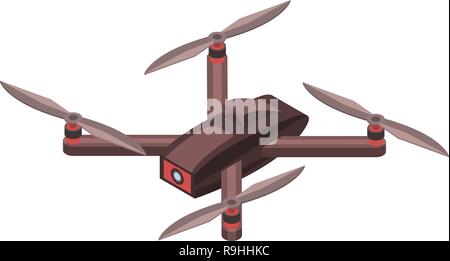 Spy drone icon, isometric style Stock Vector