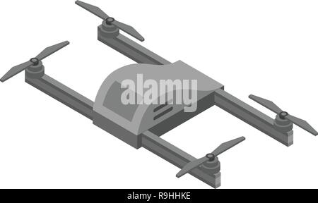 Grey drone icon, isometric style Stock Vector