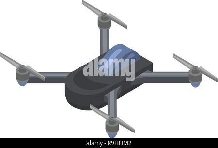 Aerial drone icon, isometric style Stock Vector