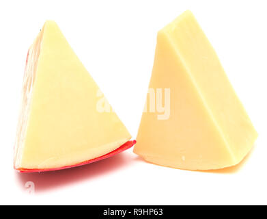 Two pieces of cheese isolated on white background Stock Photo