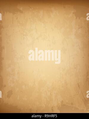 Old grungy vintage blank. Worn template for mail, greeting card, postcard, invitation, aged letter paper with empty copy space for text. Vector illust Stock Vector