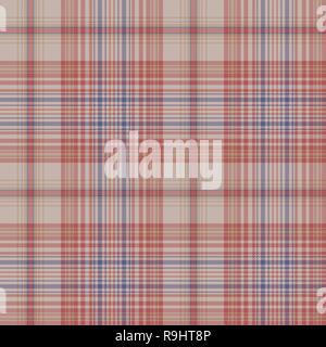 Vintage plaid fabric texture seamless pattern. Vector illustration
