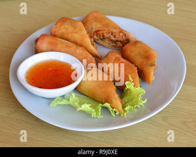 Fried Chinese Traditional Spring rolls food Stock Photo