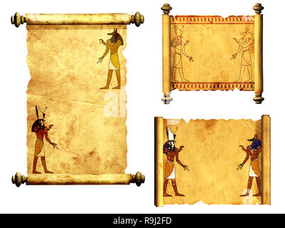 Ancient Egyptian papyrus scrolls on display in the Egyptian Museum of ...