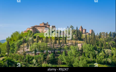 Certaldo fortress and italian comune commob view. Tuscany, Italy. Stock Photo
