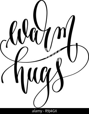 warm hugs - hand lettering inscription text to winter holiday Stock Vector