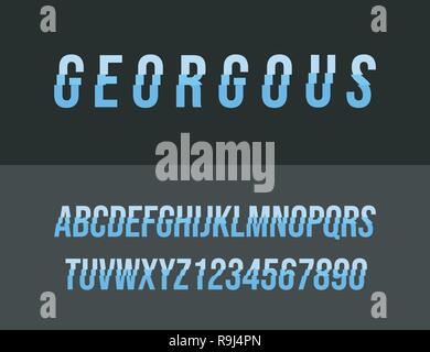 Vector of modern alphabet letters and numbers. Latin letters from A to Z and numbers from 0 to 9 Stock Vector