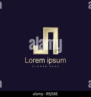 Initial Letter JN Logo Template Vector Design Stock Vector