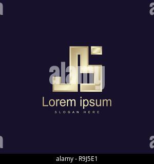 Initial Letter JS Logo Template Vector Design Stock Vector