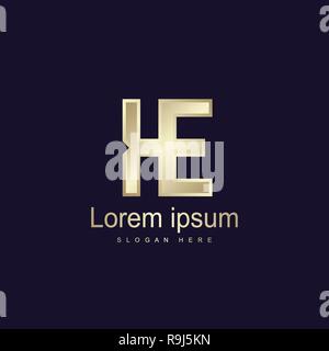 Initial Letter KE Logo Template Vector Design Stock Vector