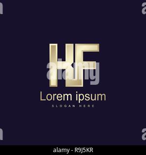 Initial Letter KF Logo Template Vector Design Stock Vector