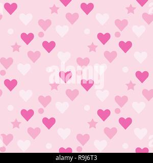 Retro seamless pattern with colorful hearts. Abstract geometric modern background. Vector illustration. Art deco style. Heart seamless pattern. Stock Vector
