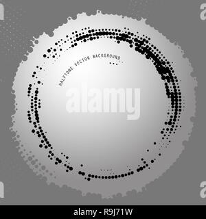 Round abstract halftone transparent background for design music disc. Stock Vector
