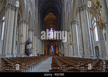 Reims Cathedral, Cathédrale Notre Dame de Reims Stock Photo