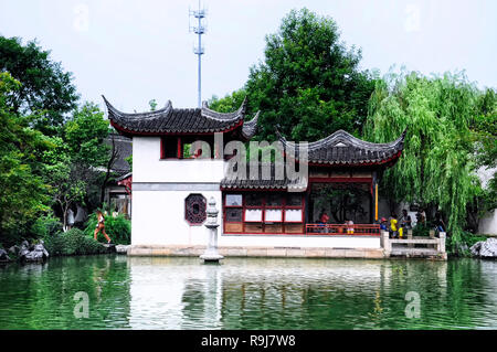 Tongli Water Town, China.  July 25, 2015.  Chinese architecture and classic garden within Tongli Town's Pearl Pagoda scenic area in Jiangsu Province C Stock Photo