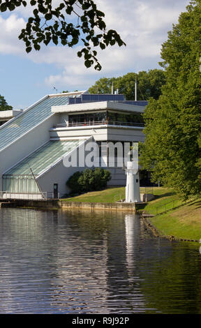 Port Authority modern building in Kronvalda park in Riga, Latvia Stock Photo