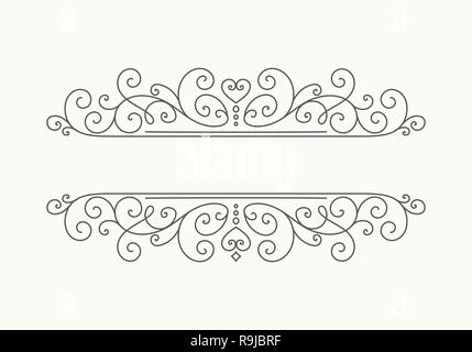Hand drawn decorative border in retro style Stock Vector