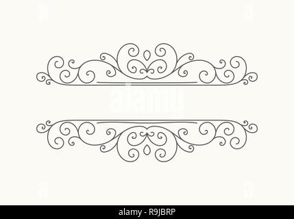Hand drawn decorative border in retro style Stock Vector