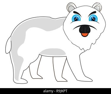 Vector illustration north animal polar bear.Arctic animal Stock Vector