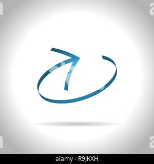 Blue round thin arrow icon, vector illustration Stock Vector