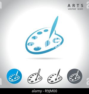 Arts icon set, collection of painting palette icons, vector illustration Stock Vector