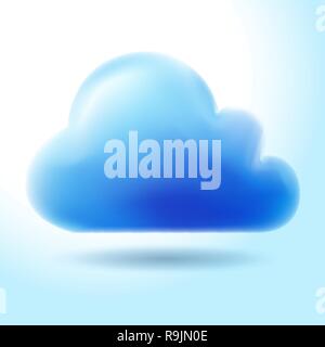Abstract watercolor isolated blue cloud. Vector illustration Stock Vector