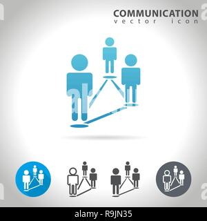 Social communication icon set, collection connected human figures, vector illustration Stock Vector