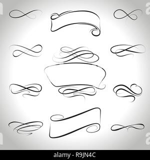 Calligraphic design elements and page decorations for design,vector illustration Stock Vector