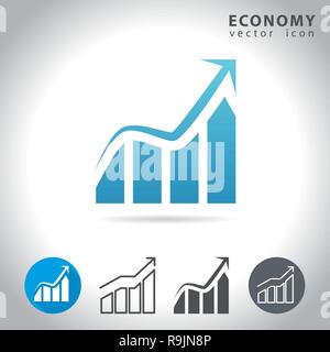 Economy icon set, collection of charts, vector illustration Stock Vector