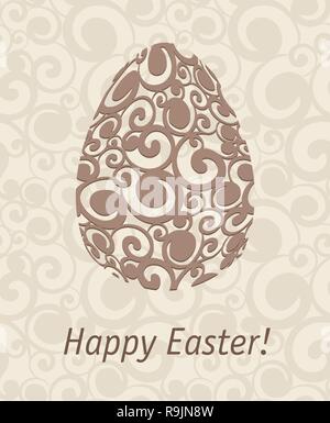 Easter egg on abstract background, vector illustration Stock Vector