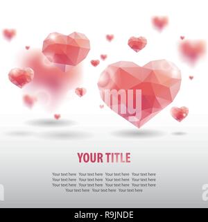 geometric hearts Stock Vector