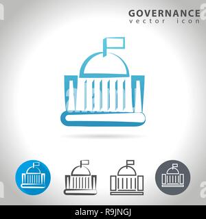 governance blue icon Stock Vector